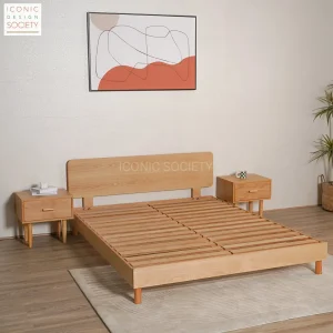 Cama de madera contrachapada natural
