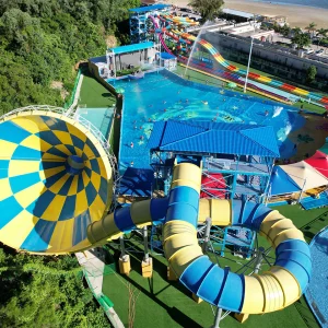 Large Outdoor Playground Water Park Fibreglass Kids Adult Pool Slide