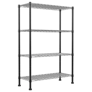 4 Tiers Chrome Powder Coated Metal Storage Wire Shelf Adjustable Storage Rack