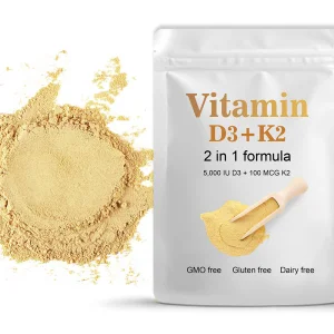 Factory Hot Sale Health Supplement Vitamin D3 K2 Softgel Vegan Raw Material 10000iu Vitamin D3 K2 Powder