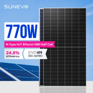 High Efficiency 700W 720W 750 Watt 770W HJT Solar Panel