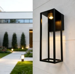 إطار هندسي بسيط مصباح جدار خارجي حديث بسيط مقاوم للماء LED