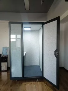 Modern Privacy Pods Calling Mini Phone Booth Resting Indoor Office Pods Power Supply Systems Ventilation Comfortable Space