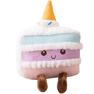Cute Unicorn Cake Plush Pillow Kawaii Pastel Layered Cake Stuffed Toy Soft Foodie Plush Doll for Kids Adults Gift &amp; Room Decor