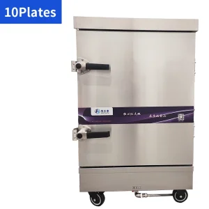 10-Plates Stainless Steel Electric Food Steamer for Restaurants
