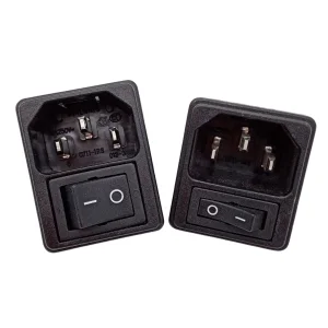 AC250V 10A IEC320 C13 Conector de Adaptador de Energia Feminino com Interruptor de Rocker