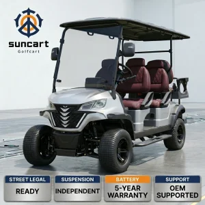 Street Legal 4+2 Seater Golf Cart 6 Passenger LSV for USA/Canada Neighborhood Use