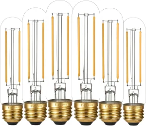 Dimmable E26 Edison Bulb 6W Equal 60W, Warm White 2700K LED Bulb