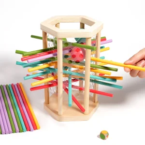 New Arrival Montessori Game Wooden Board Dice Games Classic Fun Kerplunk Games Colorful Stick Pulling Math Educational Toys