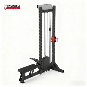 Cable Driven Iron Functional Trainer Featuring Stainless Steel Base Non Jam Bearings and Heavy Duty Barbell Hooks Cable Gym Fitness
