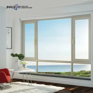 Ventana de dos hojas de casement de aluminio con doble acristalamiento