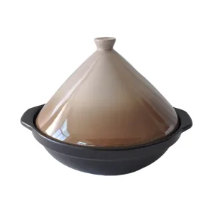 Cheap Gradient Brown Black Conical Lid Ceramic Tagine Factory, Products