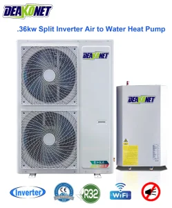 36kw Evi Inverter Air to Water Heat Pump Split Type R32