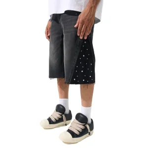 Vintage Wash Premium Black Denim Shorts