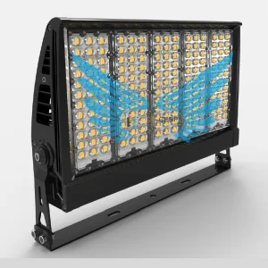 High Lumen 120000lm Harbor High-Power LED Floodlight 200W-1500W 90-305VAC 90° 0-10V Dimmable Heavy-Duty Industrial Spotlight for Port and Outdoor Lighting