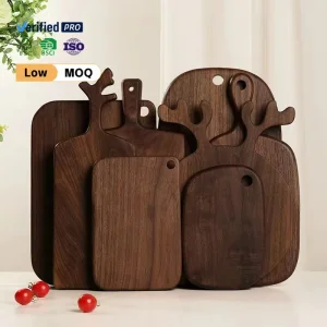 Factory Direct Hot Selling Custom Black Walnut Wood Cutting Board Charcuterie Chopping Slicing Butcher Board