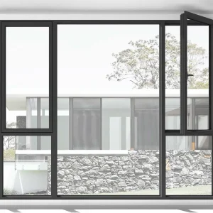 High-End Aluminum Casement Window for Boutique Showroom