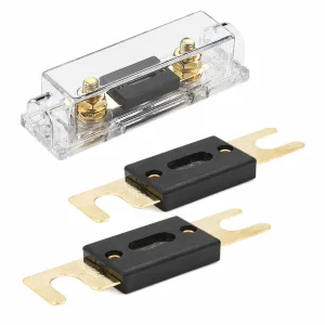 12V-24V Car Audio ANL Fuse Holder Inline with Transparent Plastic Base Cover for Automotive Truck Video System