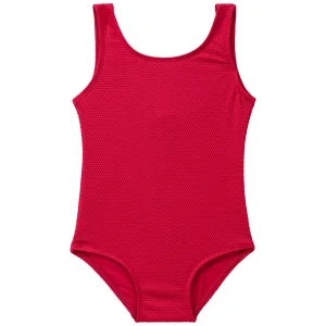 Solid Color Baby Children Girl One-Piece Swimwear Red Color Swimsuit Summer Bathing Suits