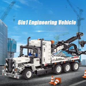 GULY 96000 Construction Toy Trailer Truck Tractor Engineering Vehicle Building Blocks Assembly Kit