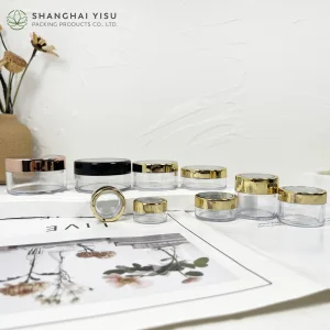 Gold Plastic Cream Jar Cosmetic Packaging 5g 10g 15g 20g 30g Jar with Screw Lid OEM Vietnam Plastic Factory