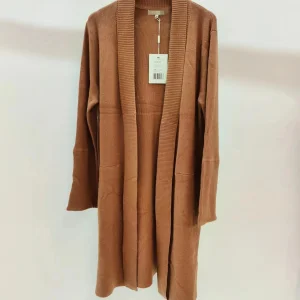 Women's Long Cardigan Open Front in Viscose Knitted Cardigan