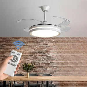 Modern LED Home Ceiling Light Silent Ceiling Fan With Remote Control Dimmable Fan Lamp For Residential Commercial Building OEM