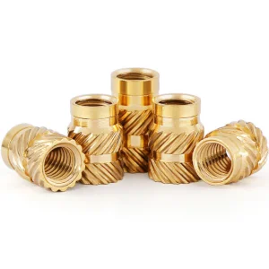 Custom Brass Threaded Inserts Brass Knurl Insert Nut M1-M8 Heat Staking Injection Molded Inserts