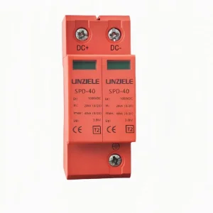 DC SPD-40 T2 40kA 1000V DC 2P 3P Lightning Protection Solar System Surge Protector Device For Electronic Equipment