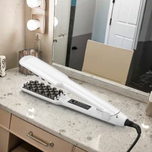 Popular Fashion LCD App-Controlled Ceramic Hair Crimper Curling Iron Temperature Display Fluffy Perm Splint Electric Household