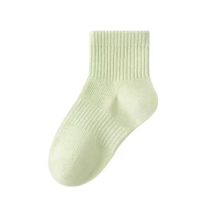 Best-Selling Solid-Color Kids Socks Summer Mesh Breathable Boys Girls Seamless Toe Elastic Cuff Socks