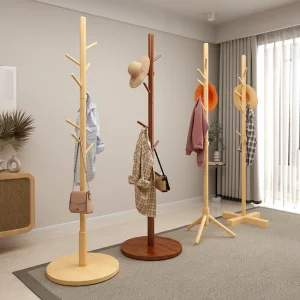 Runwood Customized Wood Floor Coat Stand Freestanding Wooden Coat Rack