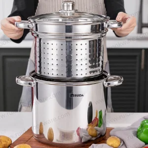 Good Quality Kitchenware Stockpot with Stainless Steel Colander Basket