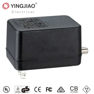 Yingjiao TV Antenna Power Supply Manufacturer 15W AC to DC CATV Power Adapter Wall Mounted