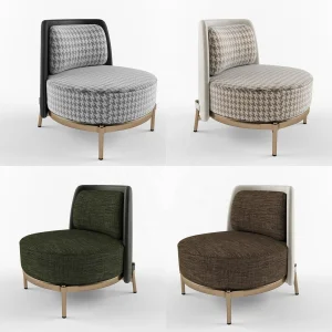 Luxury Upholstered Fabric Lounge Chair Accent Chair Sofa Chair Gold Stainless Steel Base Hotel Lobby Hospitality Furniture