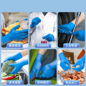 Textured Grip Latex Free Nitrile Gloves with Chemical Resistance and Hypoallergenic Design