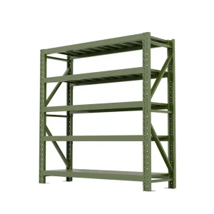 Medium Duty Boltless Green Metal Storage Shelves Warehouse Storage Racks Stacking Racks & Shelves