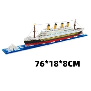 Creative Titanic-Themed Building Block Model Puzzle Toy Gift Set 4000+ Pieces Plastic Material 1:48 Scale DIY Kit for Ages 14+