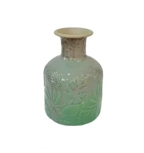 Discount Modern Embossed Tropical Plant Gradient Mint Green Ceramic Vase Manufacturer, Company