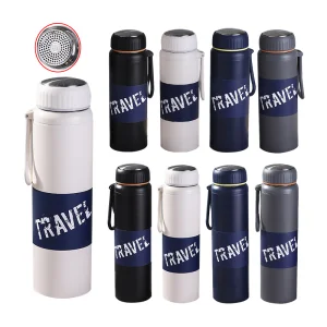 800ml 1000ml Stainless Steel Vacuum Wide Mouth Portable Sports Flask with Silicone Handle