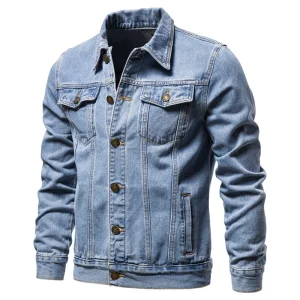 China Supplier Men's Denim Jacket- Short Style, Durable &amp; Affordable, Bulk Order Accepted