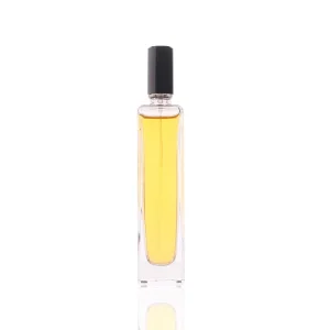 Tall Slim Square Screw Neck Transparent Custom Glass Perfume Bottle