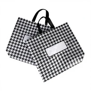 Custom Non-Woven Plaid Handbags Private Label Bags