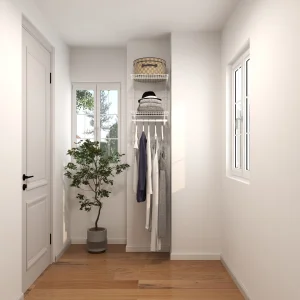 Modern Steel Wire MDF Door Sliding Doors Wardrobe Shelving System