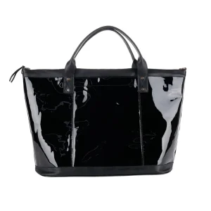 China Black Patent Leather Weekender Duffle Bag Manufacturer, Factory