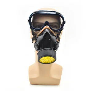 Mascarilla respiratoria con gafas de seguridad