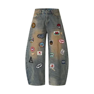Jeans Masculinos Corte Relaxado Lavagem Ácida
