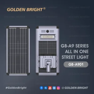 Iluminação Pública Solar da Próxima Geração Golden Bright com Bateria Integrada e Sistema de LED