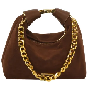 Bolsa de corrente de camurça sintética elegante para uso diário