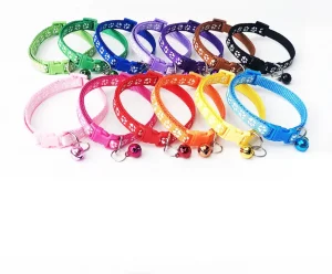 colar de gato retrátil de nylon colorido